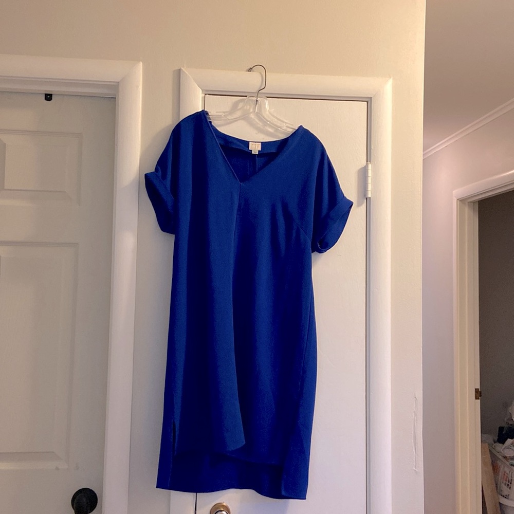 Royal blue V-neck A New Day dress, with gold buttons on the back.